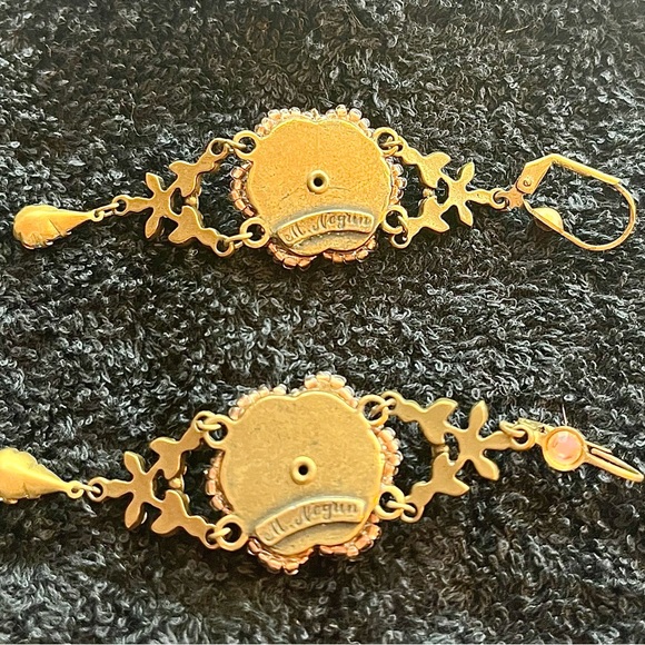 Michal Negrin Gold and Black Floral Earrings Swarovski crystals - Picture 8 of 8